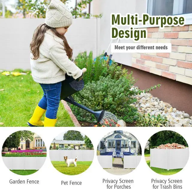 Alt view image 6 of 7 - SlickBlue 2-Pack Outdoor Picket Fence with 3 Cuspidal Foot Stakes