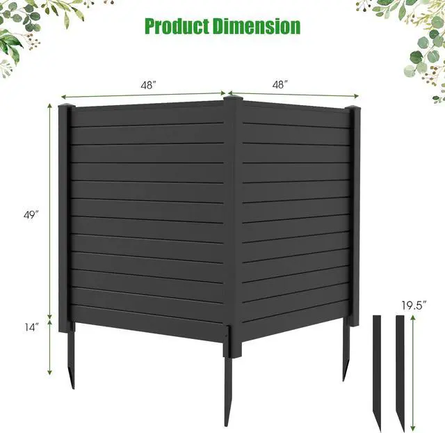 Alt view image 5 of 7 - SlickBlue 2-Pack Outdoor Picket Fence with 3 Cuspidal Foot Stakes
