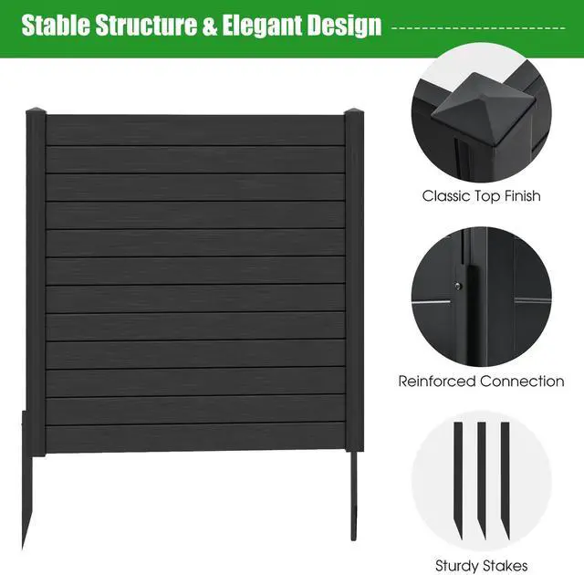 Alt view image 7 of 7 - SlickBlue 2-Pack Outdoor Picket Fence with 3 Cuspidal Foot Stakes