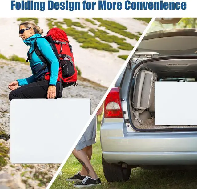 Alt view image 5 of 7 - SlickBlue Portable Folding Camping Table with Carrying Handle for Picnic-White