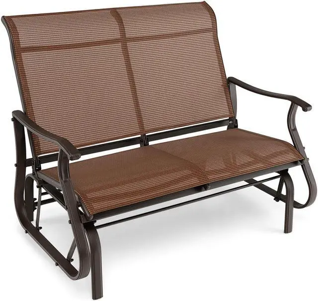 Main image of SlickBlue 2-Person Patio Glider Bench with High Back and Curved Armrests