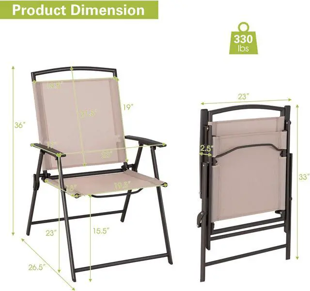Alt view image 3 of 7 - SlickBlue Set of 2 Patio Dining Chairs with Armrests and Rustproof Steel Frame