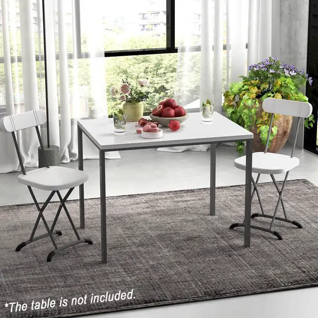 Alt view image 4 of 7 - SlickBlue 2 Pieces Outdoor Folding Chair Set with Sturdy Frame and Ergonomic Backrest