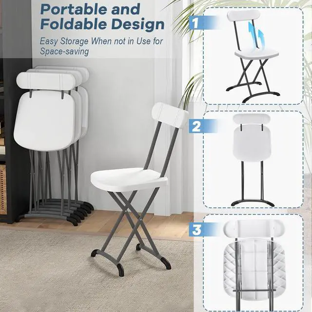 Alt view image 5 of 7 - SlickBlue 2 Pieces Outdoor Folding Chair Set with Sturdy Frame and Ergonomic Backrest