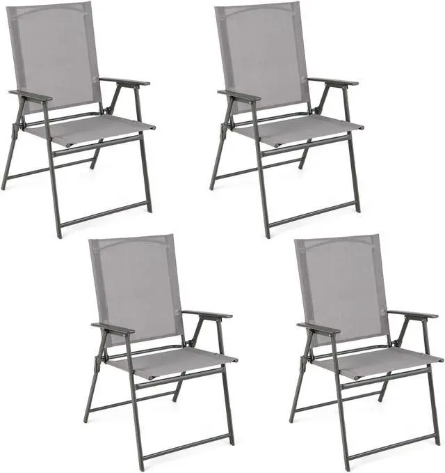 Main image of SlickBlue Set of 4 Patio Folding Chair Set with Rustproof Metal Frame