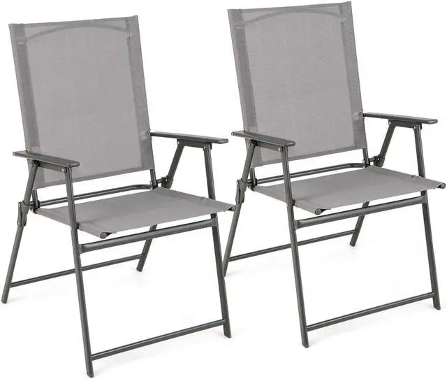 Alt view image 2 of 7 - SlickBlue Set of 4 Patio Folding Chair Set with Rustproof Metal Frame