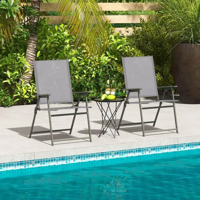 Alt view image 4 of 7 - SlickBlue Set of 4 Patio Folding Chair Set with Rustproof Metal Frame