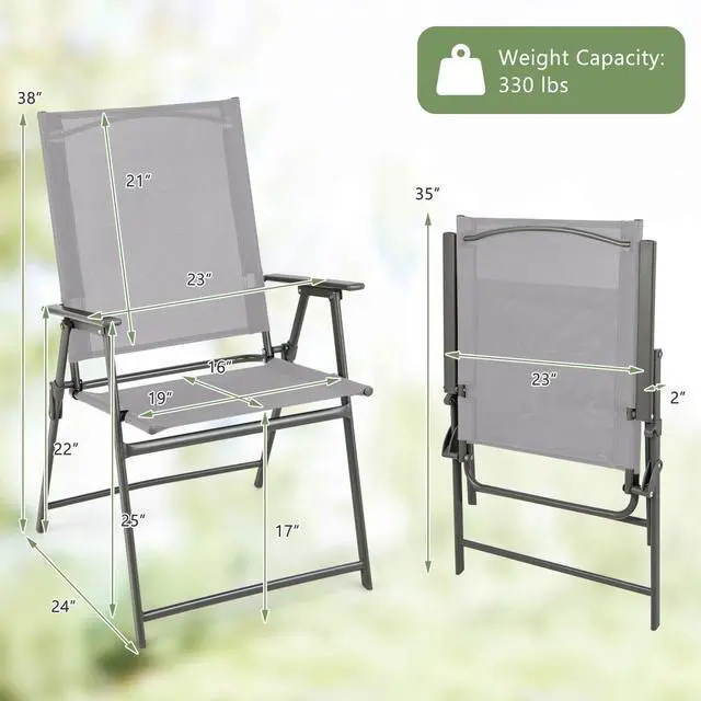 Alt view image 5 of 7 - SlickBlue Set of 4 Patio Folding Chair Set with Rustproof Metal Frame