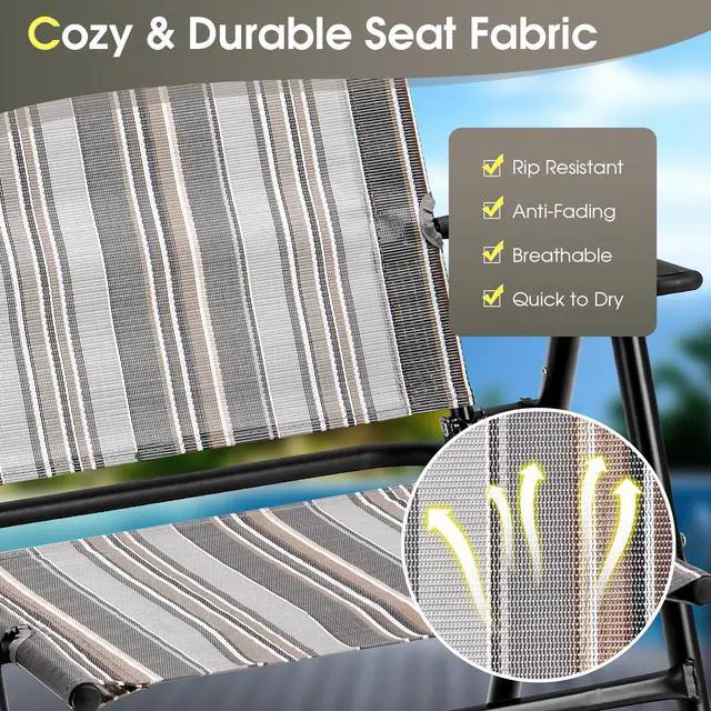 Alt view image 5 of 7 - SlickBlue Set of 2 Patio Folding Sling Chairs Space-saving Dining Chair