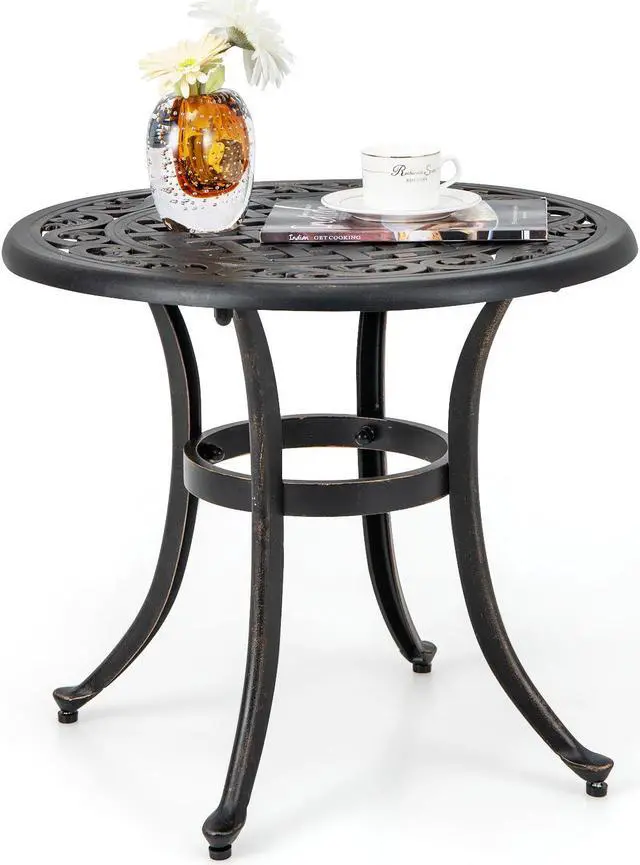 Alt view image 5 of 7 - SlickBlue 24 Inch Patio Side Table with Adjustable Footpads for Poolside Backyard Balcony