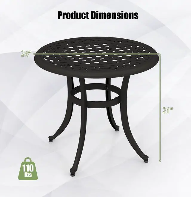 Alt view image 6 of 7 - SlickBlue 24 Inch Patio Side Table with Adjustable Footpads for Poolside Backyard Balcony