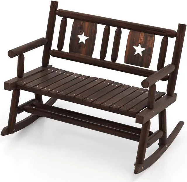 Main image of SlickBlue Patio Rocking Bench Double Rocker Chair with Ergonomic Seat 2-Person Loveseat