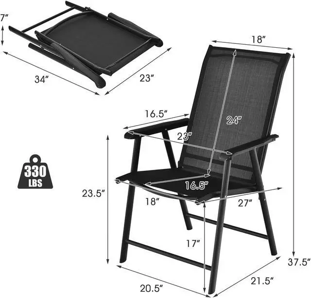Alt view image 3 of 7 - SlickBlue Set of 2 Outdoor Patio Folding Chair with Ergonomic Armrests