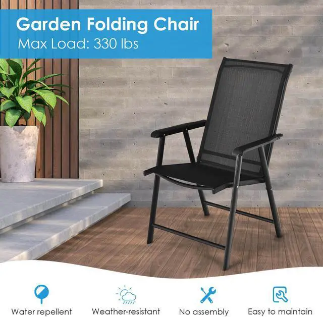 Alt view image 5 of 7 - SlickBlue Set of 2 Outdoor Patio Folding Chair with Ergonomic Armrests