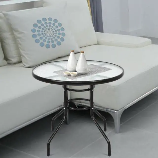 Alt view image 3 of 3 - SlickBlue Patio Round Table Steel Frame Dining Table