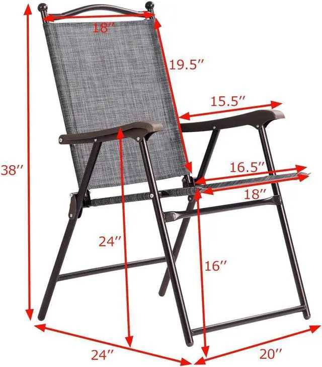 Alt view image 3 of 7 - SlickBlue Set of 2 Patio Folding Sling Back Camping Deck Chairs