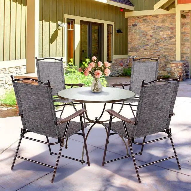 Alt view image 7 of 7 - SlickBlue Set of 2 Patio Folding Sling Back Camping Deck Chairs
