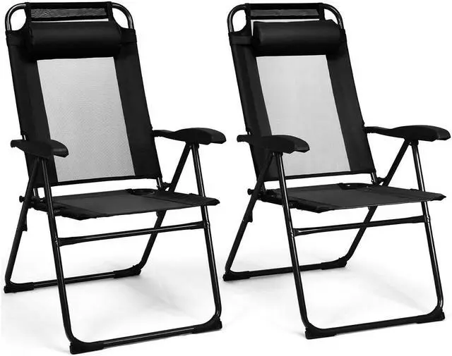 Main image of SlickBlue 2 Pieces Patio Adjustable Folding Recliner Chairs with 7 Level Adjustable Backrest