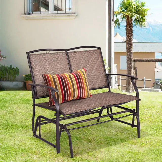 Alt view image 2 of 7 - SlickBlue Iron Patio Rocking Chair for Outdoor Backyard and Lawn