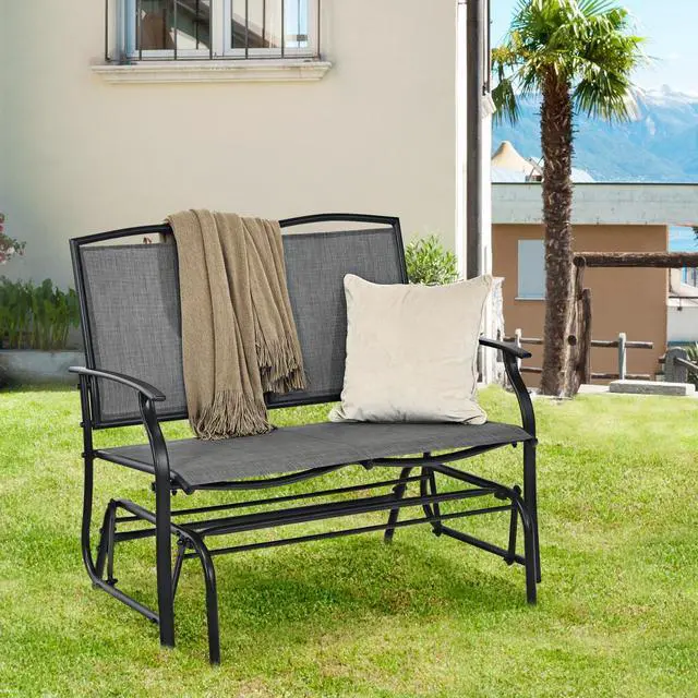 Alt view image 7 of 7 - SlickBlue Iron Patio Rocking Chair for Outdoor Backyard and Lawn