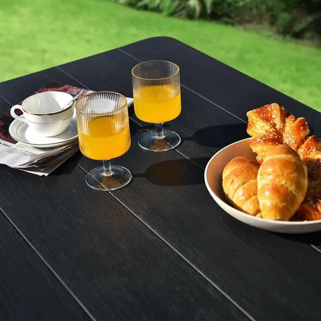 Alt view image 6 of 7 - SlickBlue Indoor and Outdoor Folding Picnic Table Bench Set with Wood-like Texture