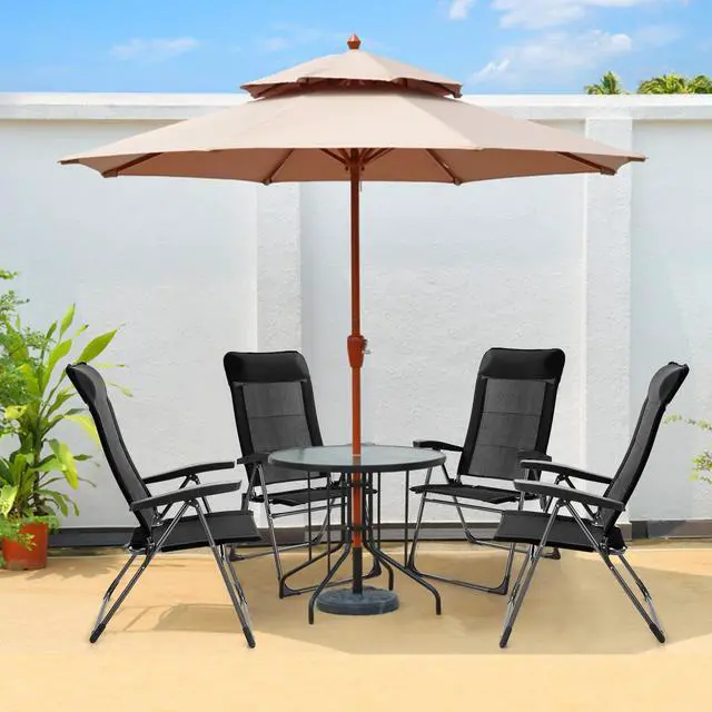 Alt view image 4 of 7 - SlickBlue 2 Pcs Portable Patio Folding Dining Chairs with Headrest Adjust for Camping