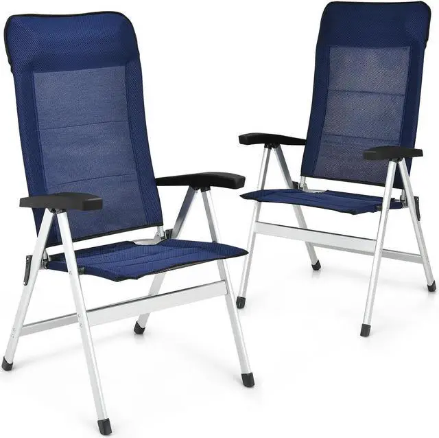 Alt view image 4 of 7 - SlickBlue 2Pcs Patio Dining Chair with Adjust Portable Headrest