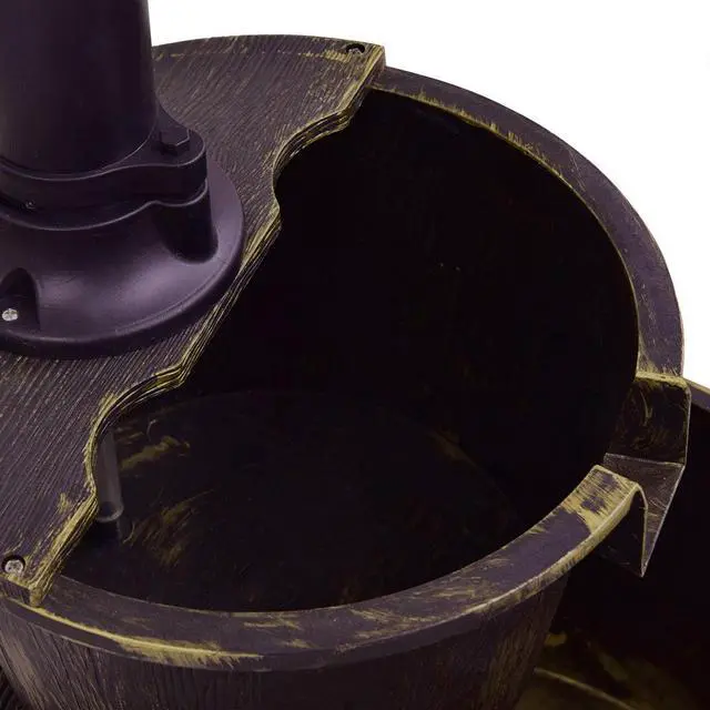 Alt view image 6 of 7 - SlickBlue 2 Tiers Outdoor Barrel Waterfall Fountain with Pump