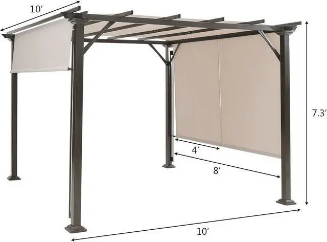 Alt view image 3 of 7 - SlickBlue Metal Frame Patio Furniture Shelter