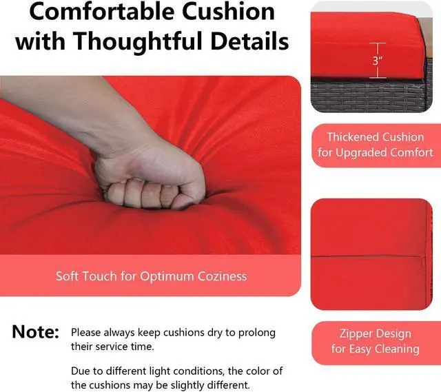 Alt view image 6 of 7 - SlickBlue Set of 2 Fade-Resistant Wicker Patio Ottoman