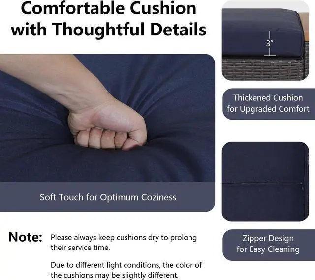 Alt view image 6 of 7 - SlickBlue Set of 2 Fade-Resistant Wicker Patio Ottoman