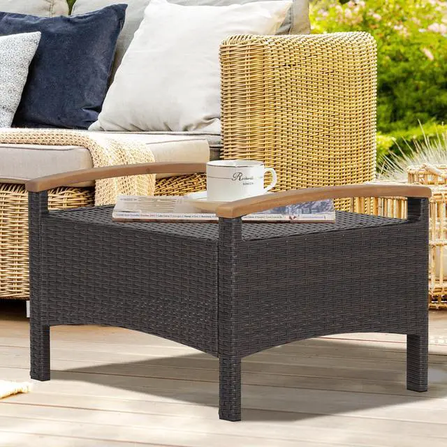 Alt view image 7 of 7 - SlickBlue Set of 2 Fade-Resistant Wicker Patio Ottoman
