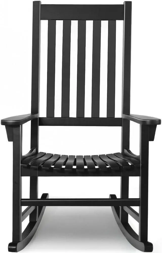 Alt view image 5 of 7 - SlickBlue Indoor Outdoor Wooden High Back Rocking Chair