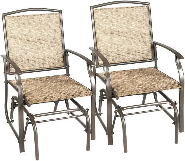 Main image of SlickBlue 2 Pieces Patio Swing Single Glider Chair Rocking Seating