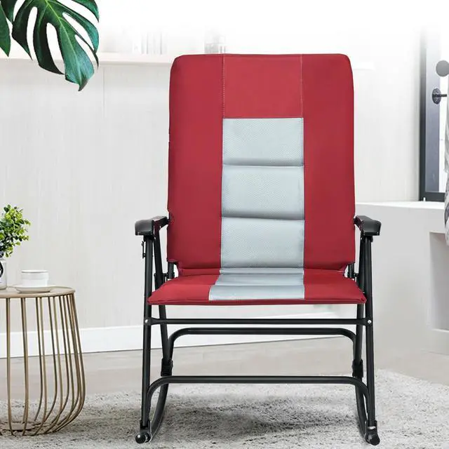Alt view image 6 of 7 - SlickBlue Foldable Rocking Padded Portable Camping Chair with Backrest and Armrest