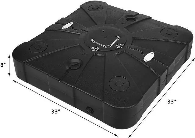 Alt view image 5 of 7 - SlickBlue 260 lbs Offset Patio Umbrella Base with Wheels Sand Water Filled