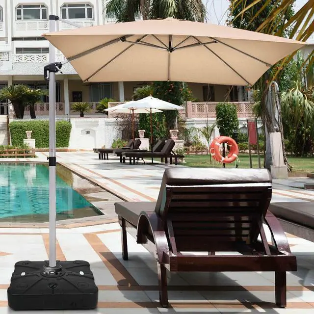 Alt view image 7 of 7 - SlickBlue 260 lbs Offset Patio Umbrella Base with Wheels Sand Water Filled