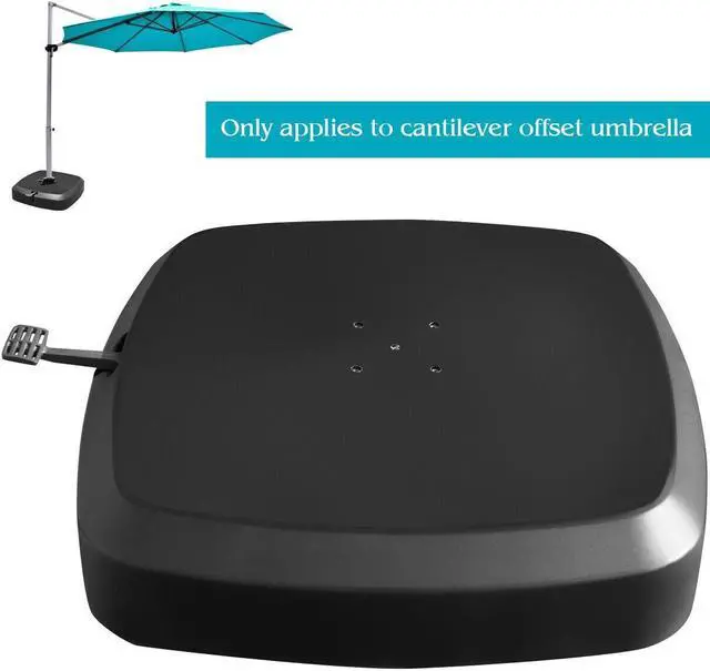 Alt view image 5 of 7 - SlickBlue Patio Cantilever Offset Umbrella Base with Wheels for Garden Poolside Deck