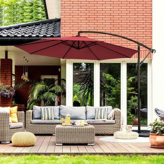 Main image of SlickBlue 10 Feet Patio Offset Hanging Umbrella with Easy Tilt Adjustment