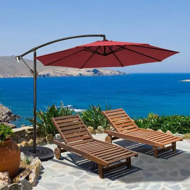 Alt view image 3 of 3 - SlickBlue 10 Feet Patio Offset Hanging Umbrella with Easy Tilt Adjustment