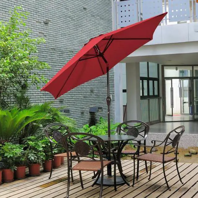 Alt view image 2 of 3 - SlickBlue 10 ft Outdoor Market Patio Table Umbrella Push Button Tilt Crank Lift