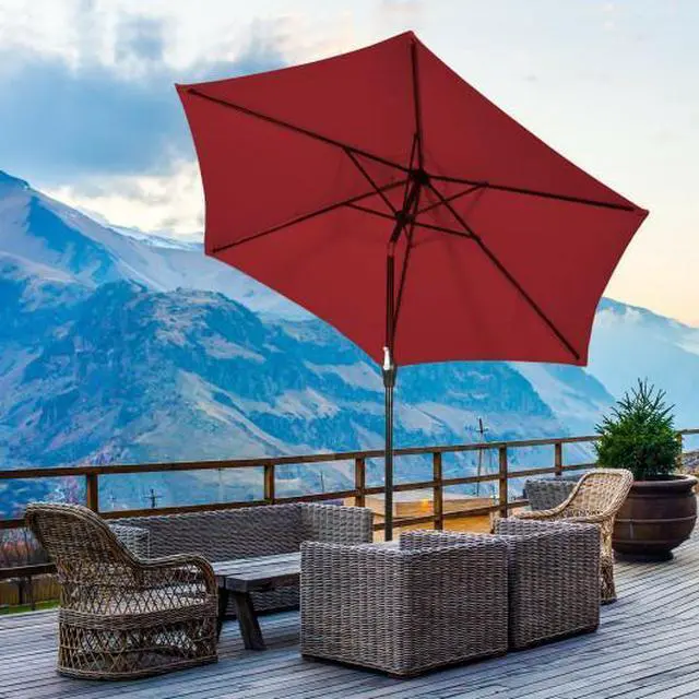 Alt view image 3 of 3 - SlickBlue 10 ft Outdoor Market Patio Table Umbrella Push Button Tilt Crank Lift