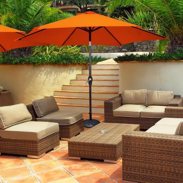 Alt view image 7 of 7 - SlickBlue 9 Feet Solar LED Lighted Patio Market Umbrella Tilt Adjustment Crank Lift