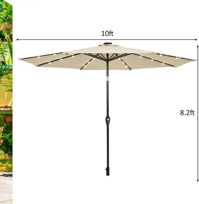 Alt view image 5 of 7 - SlickBlue 10 Feet Outdoor Patio umbrella with Bright Solar LED Lights