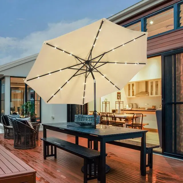 Alt view image 3 of 7 - SlickBlue 10 Feet Outdoor Patio umbrella with Bright Solar LED Lights