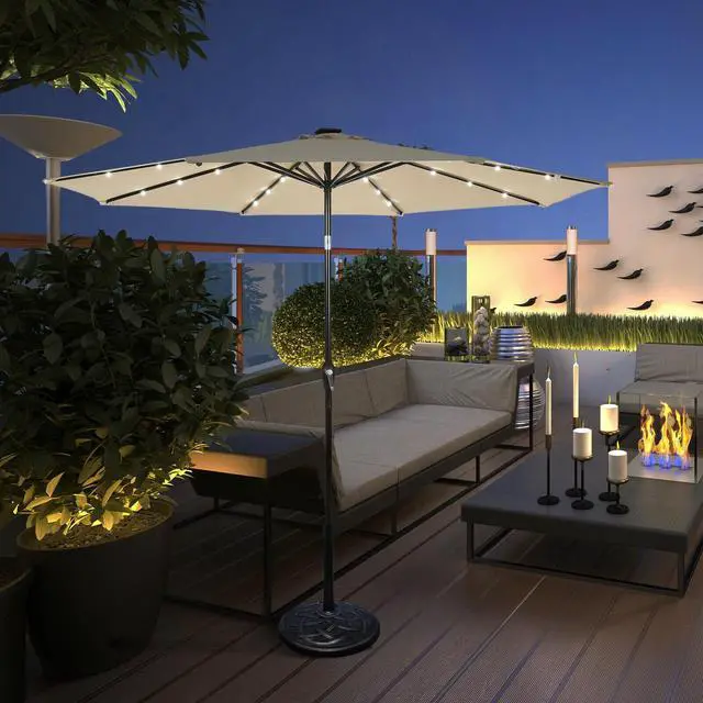 Alt view image 6 of 7 - SlickBlue 10 Feet Outdoor Patio umbrella with Bright Solar LED Lights