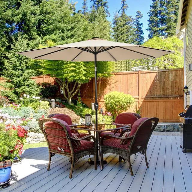 Alt view image 7 of 7 - SlickBlue 10 Feet Outdoor Patio umbrella with Bright Solar LED Lights