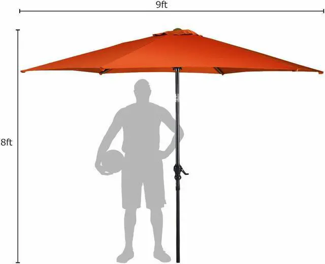 Alt view image 5 of 7 - SlickBlue 9 ft Patio Outdoor Umbrella with Crank