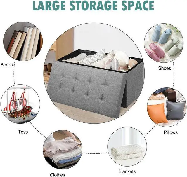 Alt view image 3 of 7 - SlickBlue 31.5 Inch Fabric Foldable Storage with Removable Storage Bin
