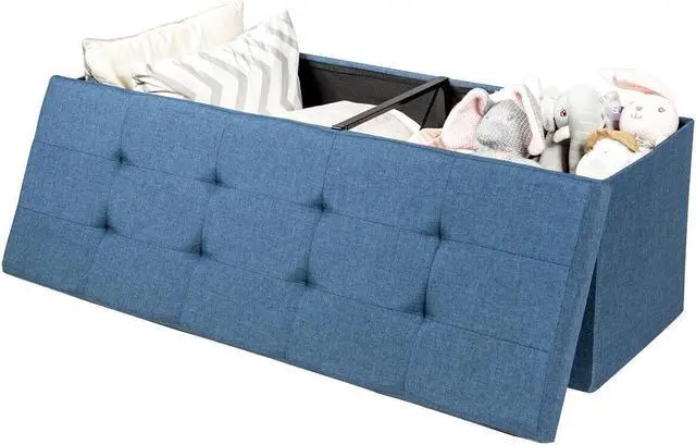 Alt view image 7 of 7 - SlickBlue Fabric Folding Storage with Divider Bed End Bench